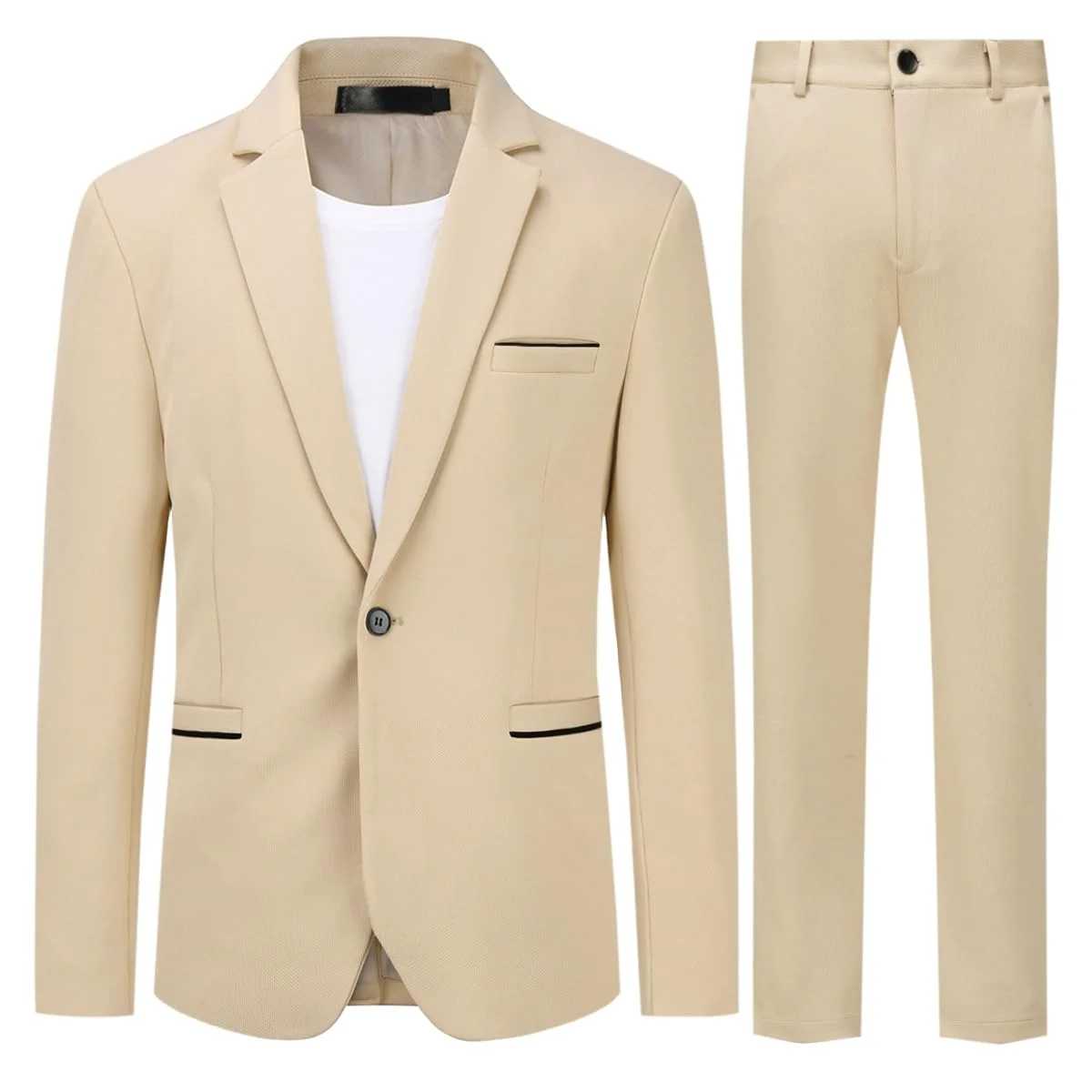 Allthemen Herren Anzug Stretch 2 Teilig Herrenanzug Slim Fit Business Hochzeitsanzug 1 Knopf für Männer