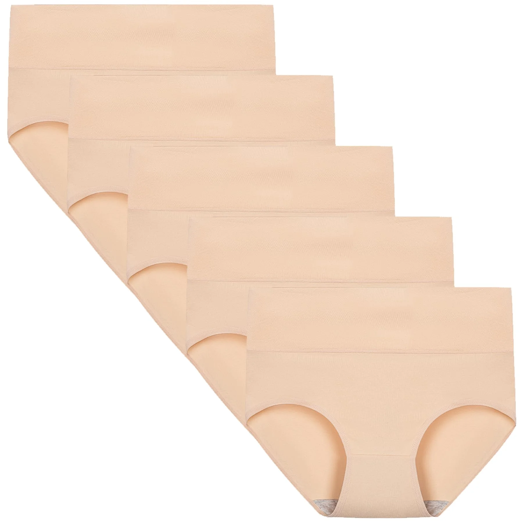 TUTUESTHER Unterhosen Damen Baumwolle Hohe Taille Unterwäsche Postpartum Underwear Stretch Slips Bequem Weich Panties 5er Pack