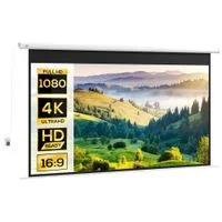 HOMCOM Beamer-Leinwand Elektrisch 266 x 149 cm 16:9 Projektionsleinwand, Metall