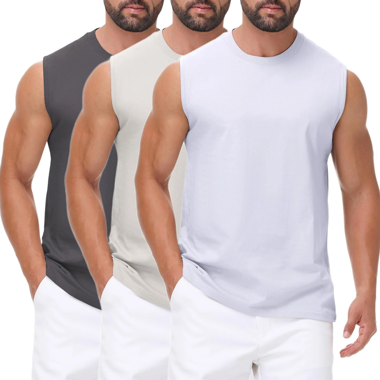 HOTIAN Tank Top Herren Ärmelloses Shirt Fitness Achselshirt Sport Ärmelloses Funktionsunterhemd Sommer Outdoor Funktionsshirt