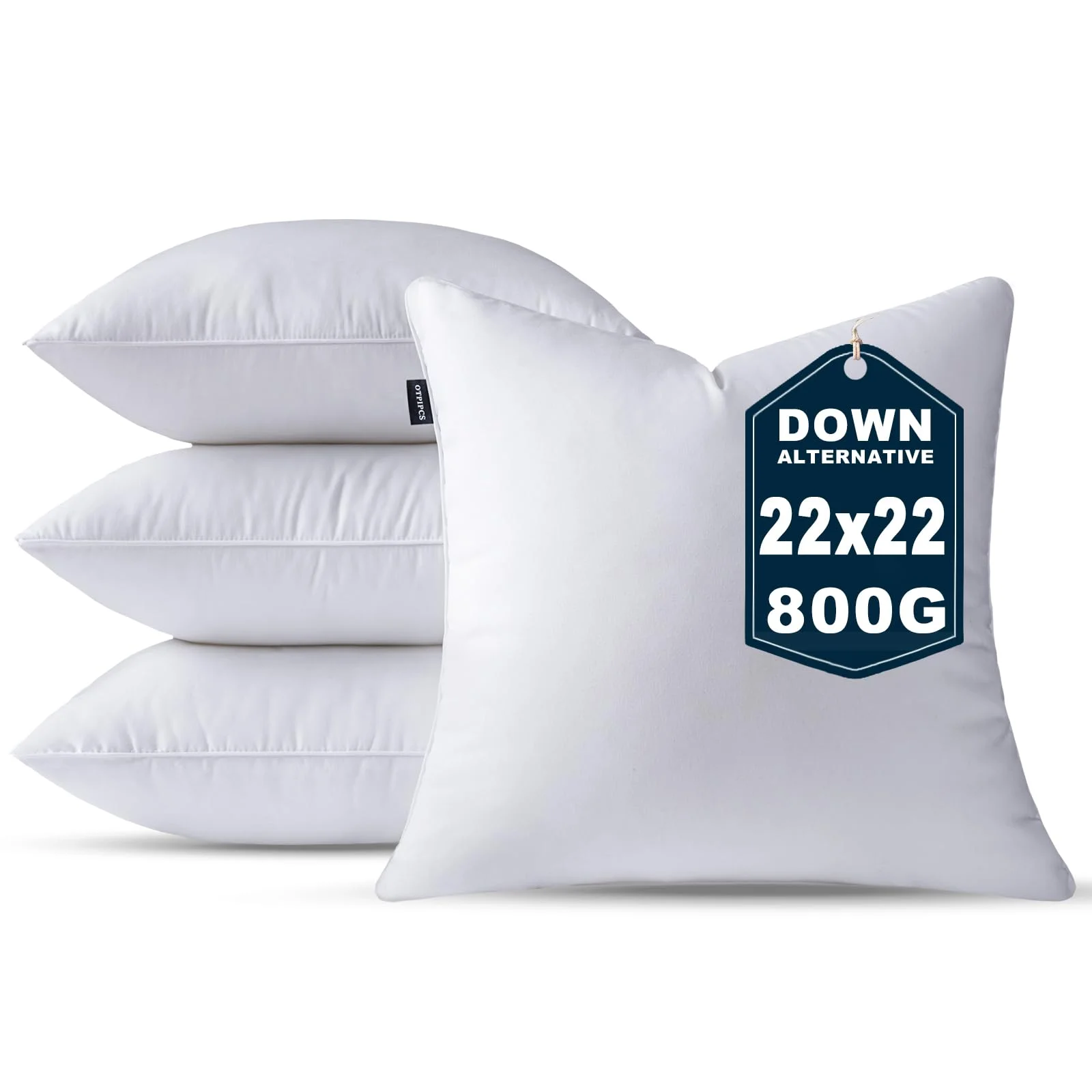 OTPIPCS 4er Set Kissenfüllung 55 x 55 cm Daune Alternative Weiß Quadratisch Kissen für Couch Größe Innenkissen Sofakissen Dekokissen Kopfkissen Zierkissen Inlett Cushion Bett Zierpolster 22x22 Zoll