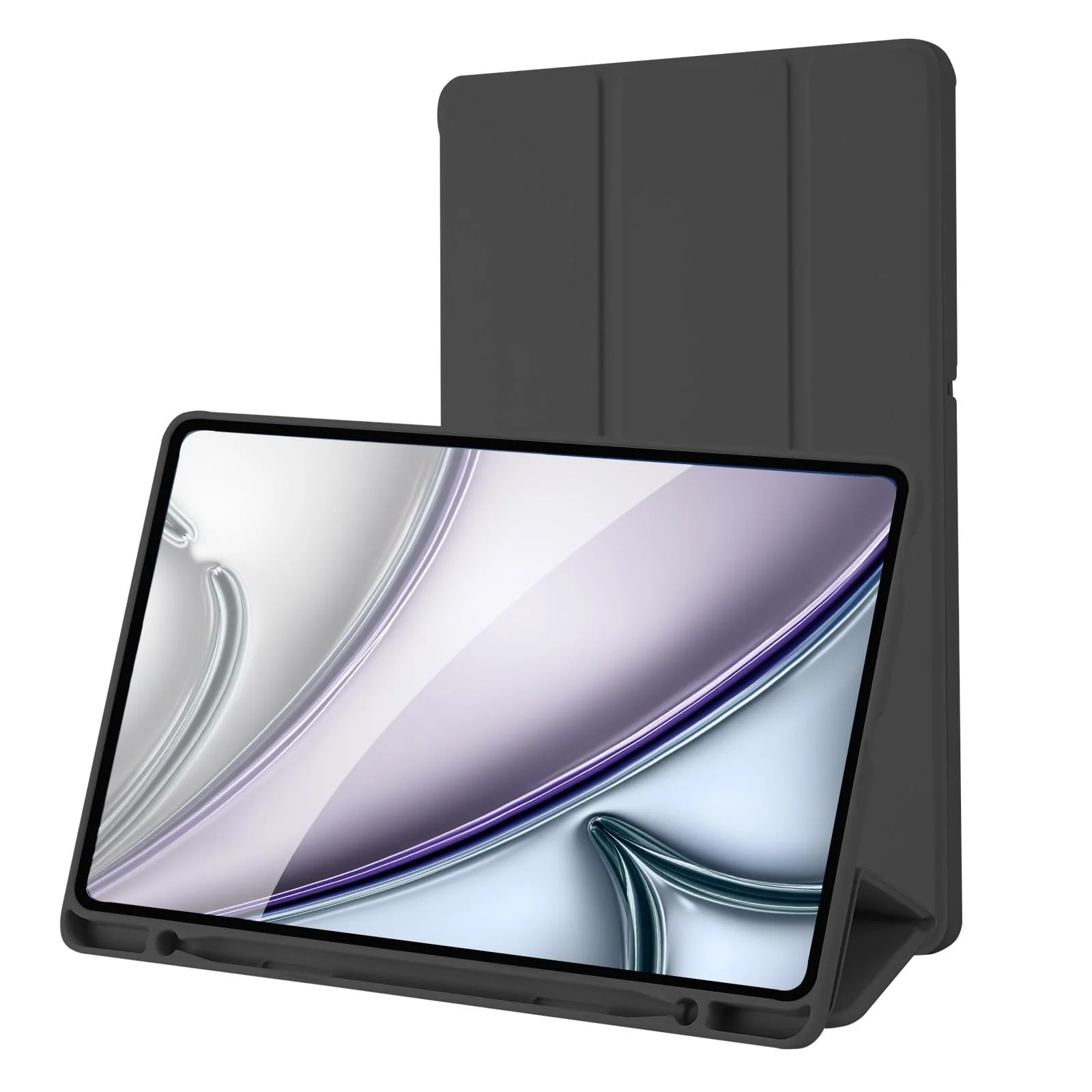 Hülle Kompatibel mit Samsung Galaxy Tab S6 Lite 10.4 Zoll 2024/2022/2020, SM-P620N/P625N/P610/P613/P615/P619, Hülle mit Stifthalter, Trifold Ständer Schutzhülle, Auto Schlafen/Wachen, Schwarz