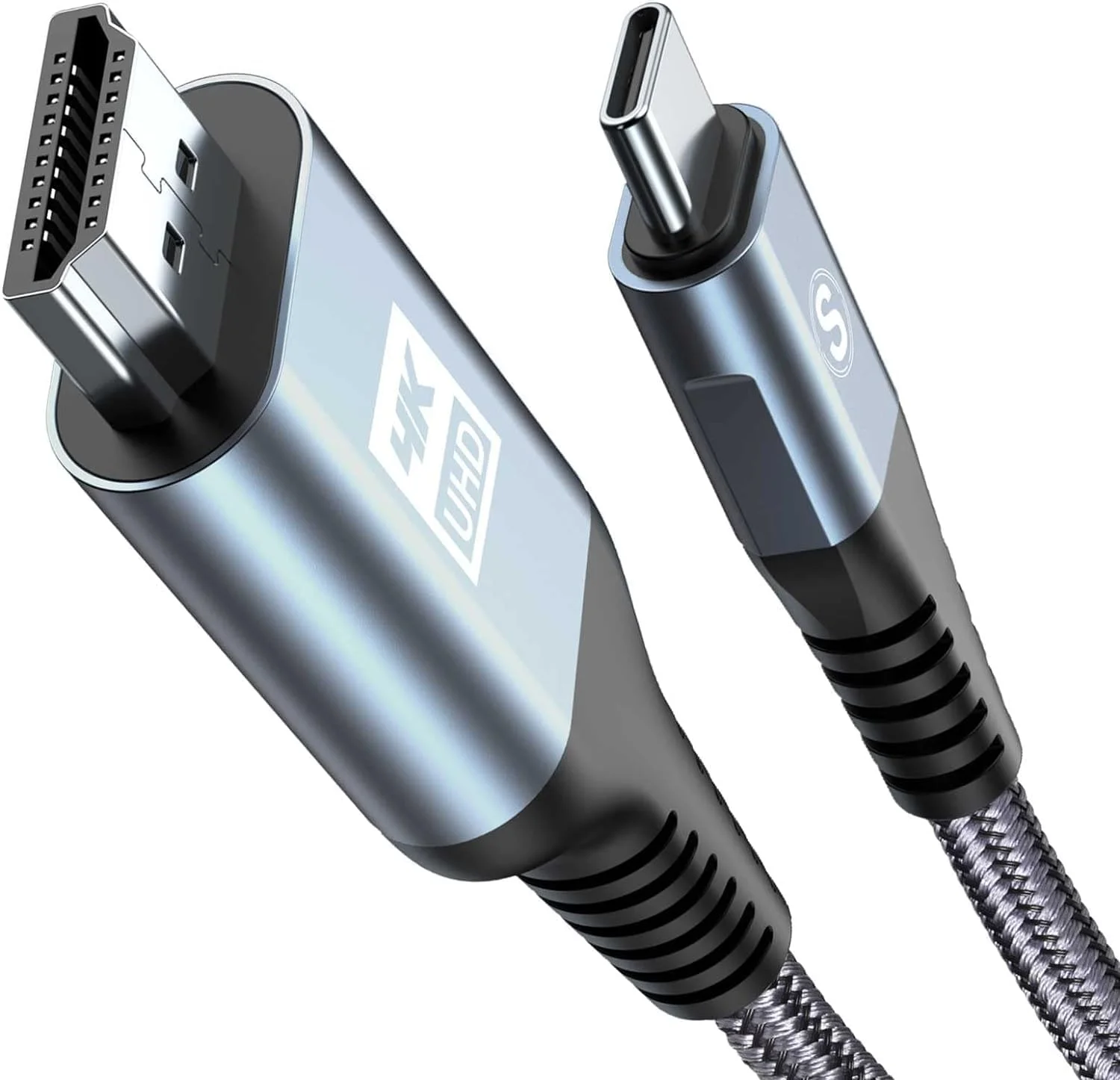 AviBrex USB C auf HDMI Kabel 4K 2M,USB Typ C zu HDMI 4K UHD Kabel Geflochten(Thunderbolt 5/4/3 Adapter Kompatibel) mit iPhone 17 16 15 Pro Max,Samsung S26 S25 zu S20,Surface,MacBook,iMac,iPad,Dell,HP