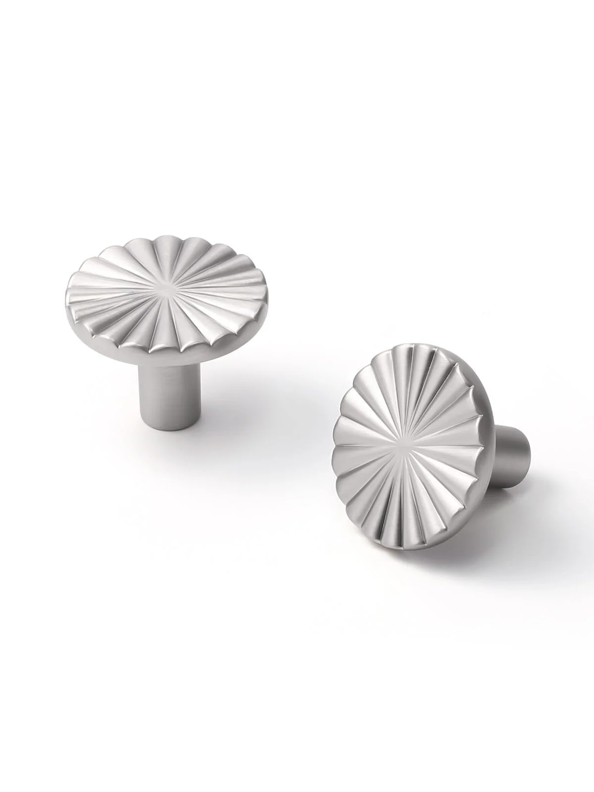 SORWDUERM 10 Stück Silber Schrank Knöpfe Küche Solide Runde Kommode Schublade Knöpfe Einfache Schrank Hardware für Schrank Schublade zieht Zink Legierung Möbelknöpfe