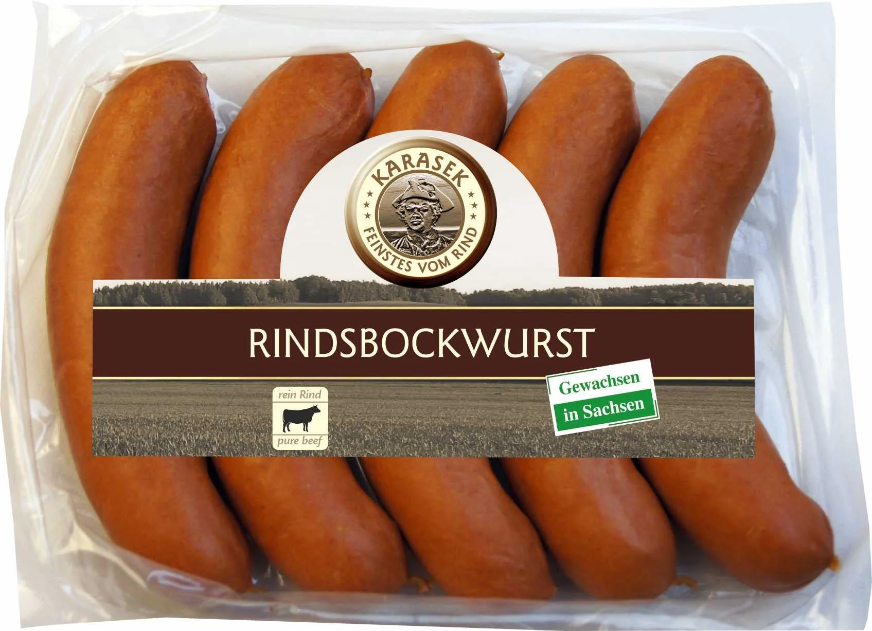 Rindsbockwurst reine Rinderwurst geräuchert | Bockwurst Rind | 100% Rindswurst aus dem Buchenholz Räucherofen | Wurst geräuchert | Regionales Rindfleisch