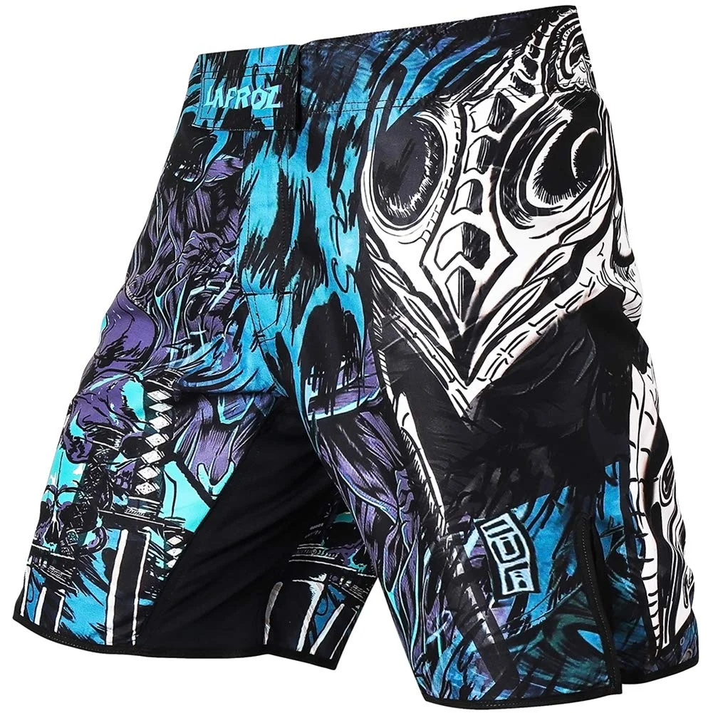 LAFROI Herren MMA Cross-Training Box Shorts Trunks Fight Wear mit Kordelzug und Tasche