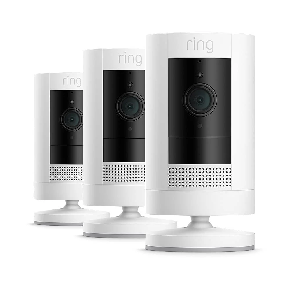 Ring Außenkamera Akku (Stick Up Cam Battery) | Überwachungskamera aussen mit 1080p-HD-Video, WLAN, witterungsbeständig, geeignet für Haus & Grundstück, Alexa-kompatible Sicherheitskamera | 3 Kameras