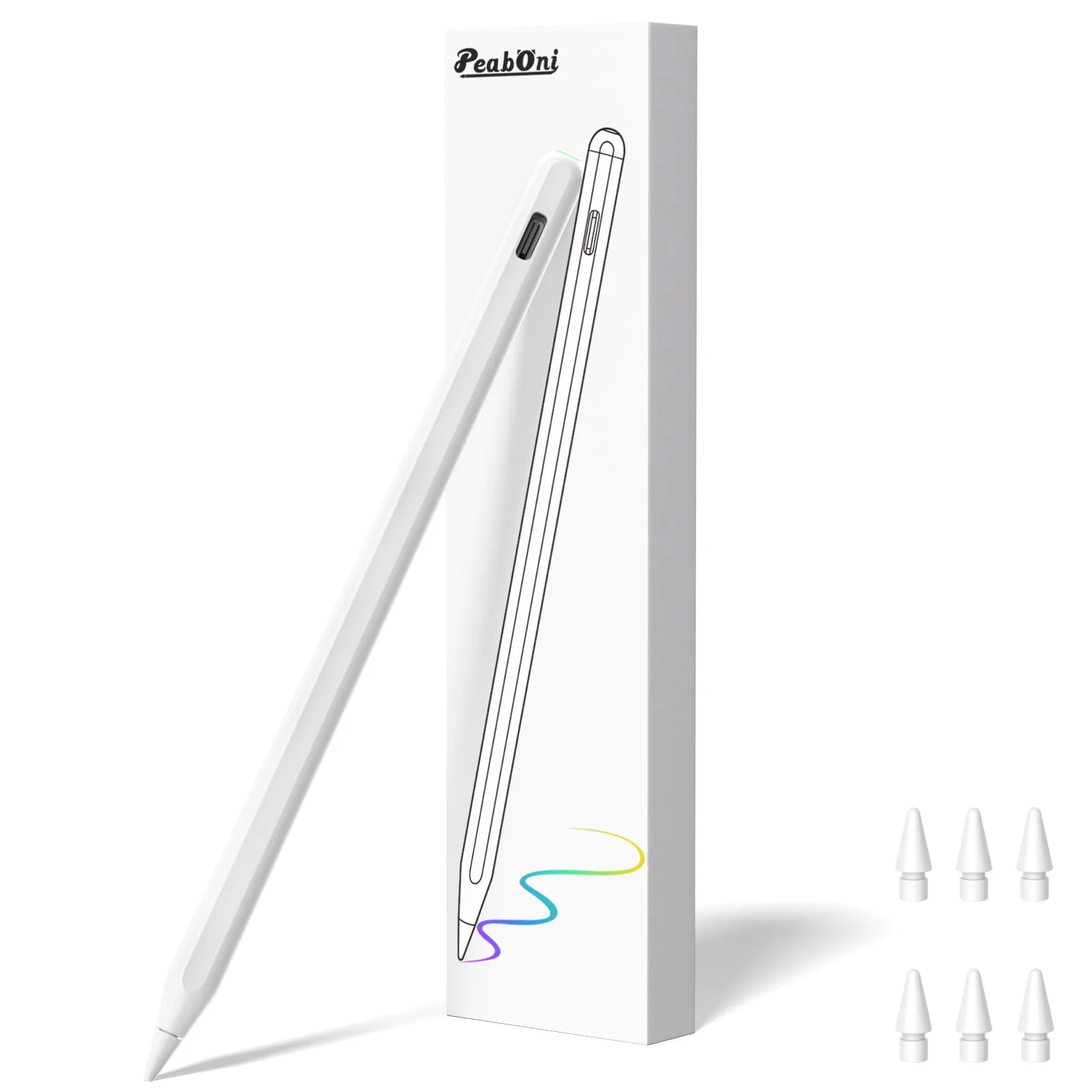 iPencil 2. Generation für ipad (2018-2025), Magnetische drahtlose Aufladung Stift für iPad Pro 13”(M4)/12,9 “/11 “, Air 6 (M2)/5/4/3, Mini 7 (A17 Pro)/6/5, iPad 6/7/8/9/10
