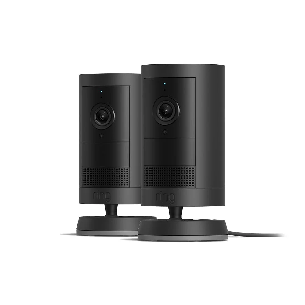 Neu: Ring Außenkamera Plus Netzstecker (Outdoor Camera Plus) | Retinal 2K | Kabellose Sicherheitskamera zur Selbstinstallation im Außenbereich | 30 Tage Gratiszeitraum für Ring Home-Abonnement |2 Kameras