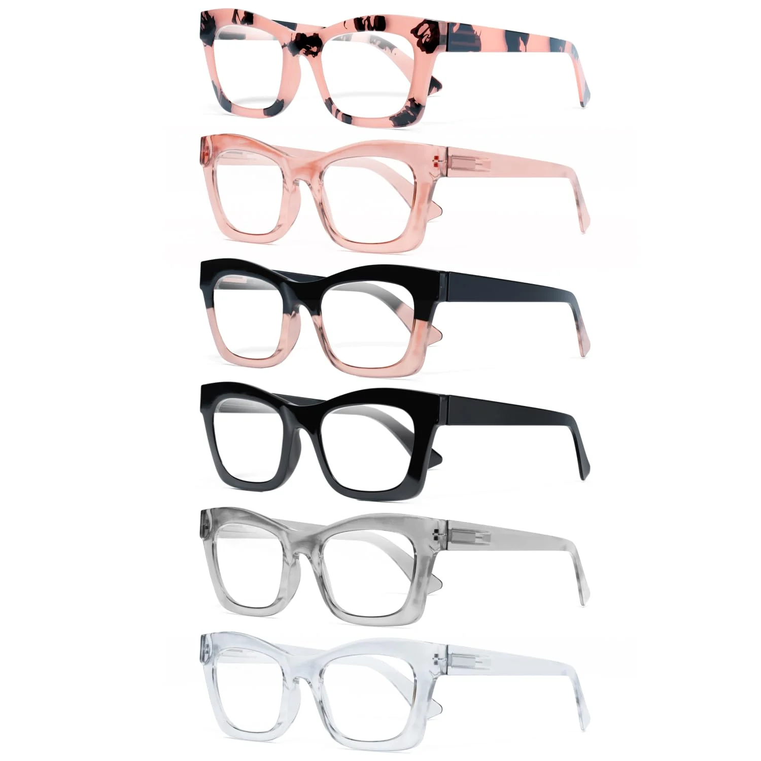 CCVOO 6 Pack Oprah Lesebrillen Damen, Brillen, Blaulicht-Lesebrillen für Damen, Computerbrillen
