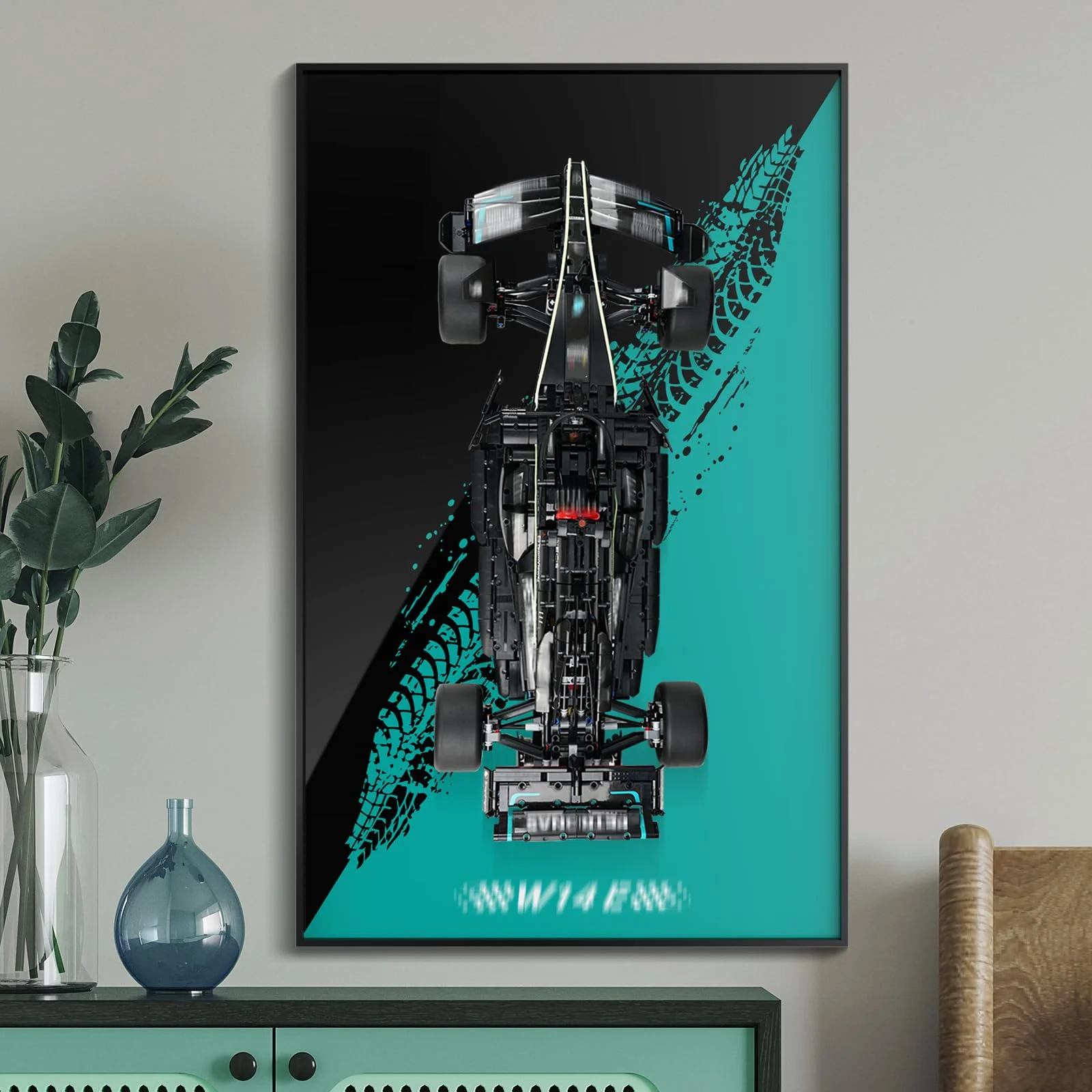 Display Wallboard für Lego Technic Mercedes-AMG, Wandhalterung für 42171 Modellauto-Bausatz (Auto Nicht im Lieferumfang enthalten), platzsparend, einfache Montage, kreative Wohnraumdekoration