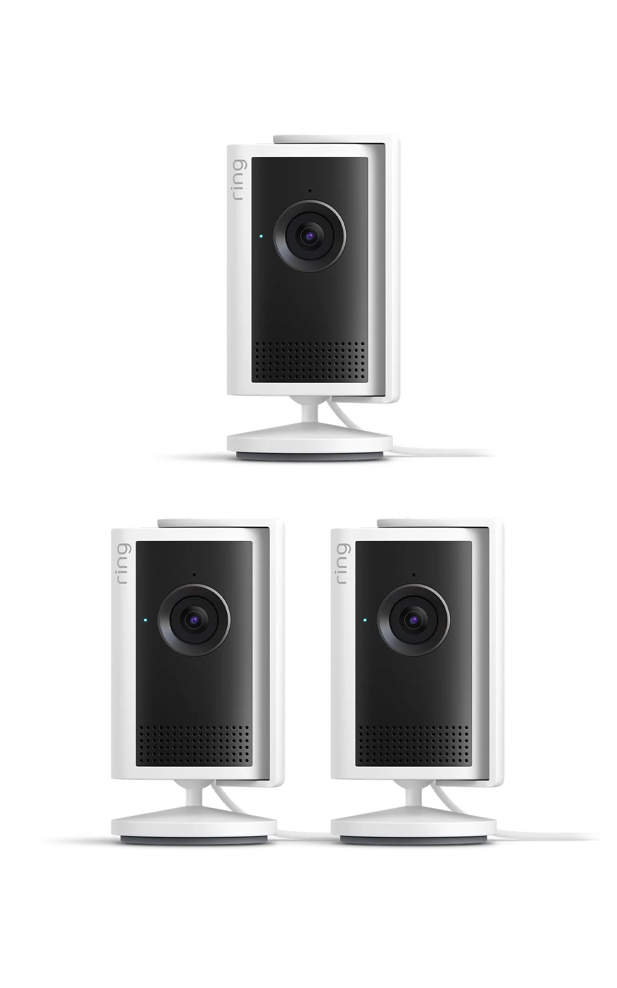 Ring Innenkamera Plus (Indoor Camera Plus), neueste Generation | Sicherheitskamera mit Netzstecker | Retinal 2K, 4-fach-Zoom | 30 Tage Gratiszeitraum für Ring-Abonnement | 3 Kameras