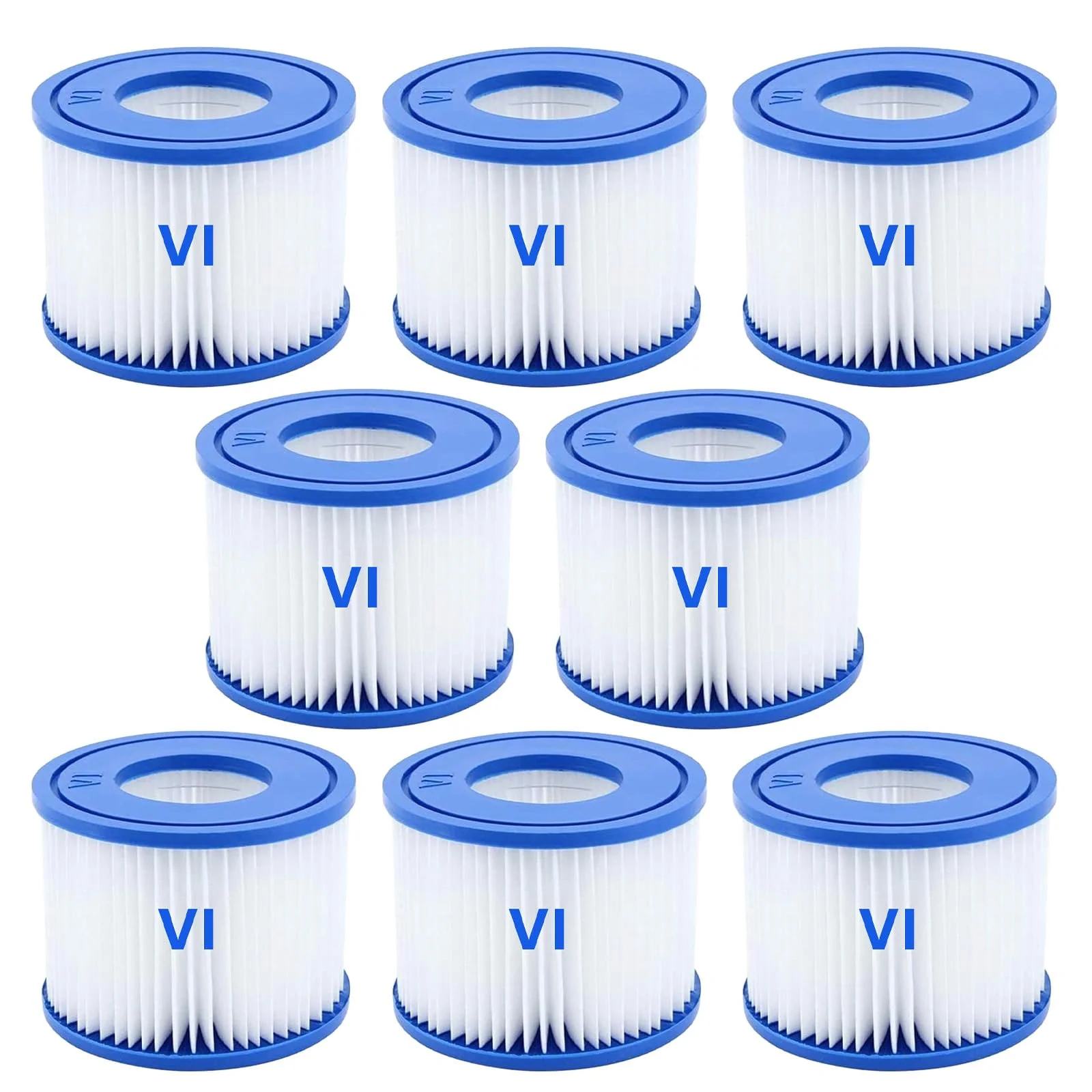 woejgo VI Filterkartusche für Pool, Flowclear Pool Filter, Filter Ersatzfilter für Lay-Z-Spa Miami, für Vegas, für Monaco. Größe 6-58323. (8 Pack)