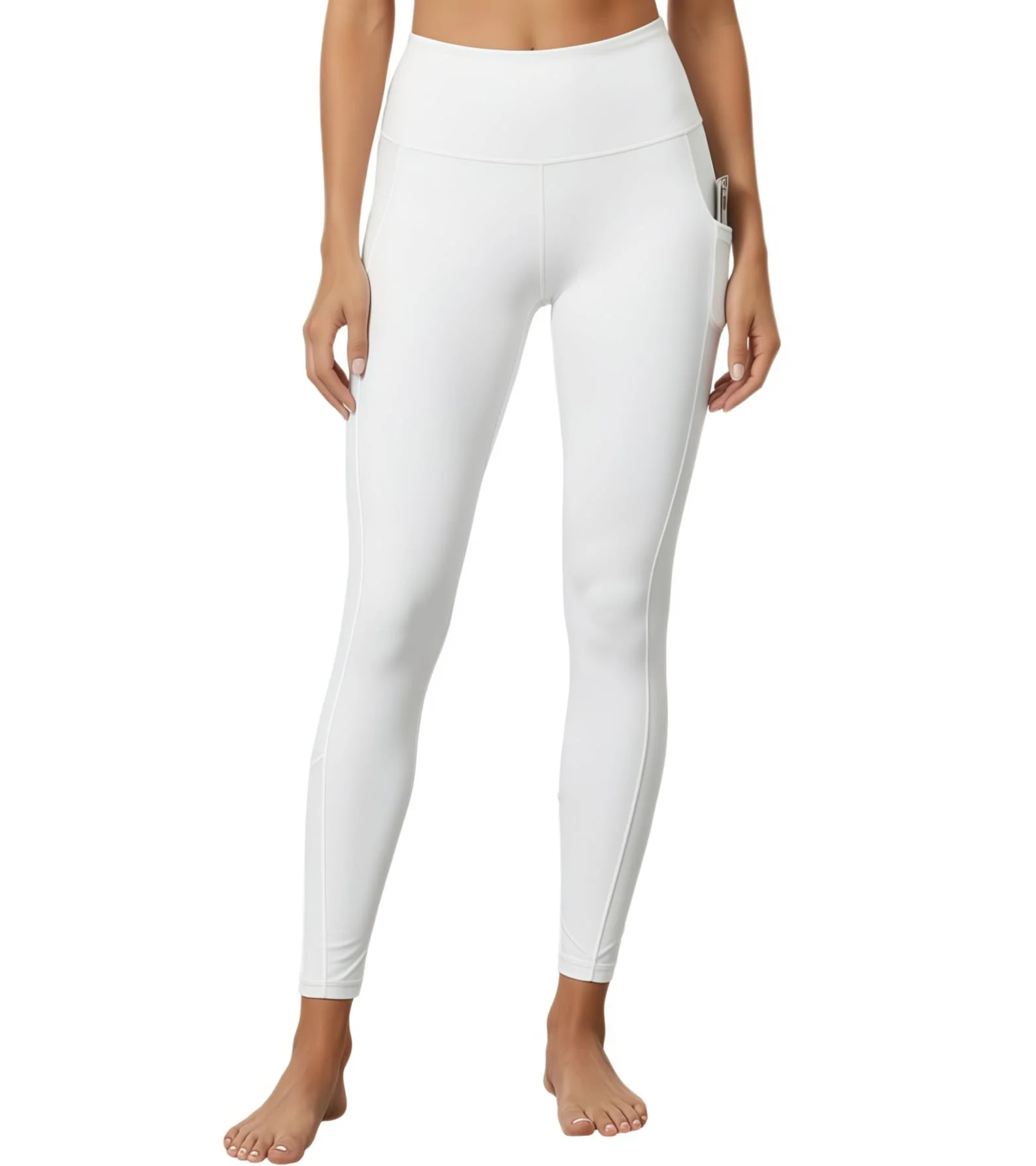 FlexVie Leggings Damen Blickdicht High Waist Sport Leggings Damen für Yoga & Alltag, Weiche Damen Leggins in Weiß, Blau & Leo, Shape Leggings Damen, Maschinenwaschbar