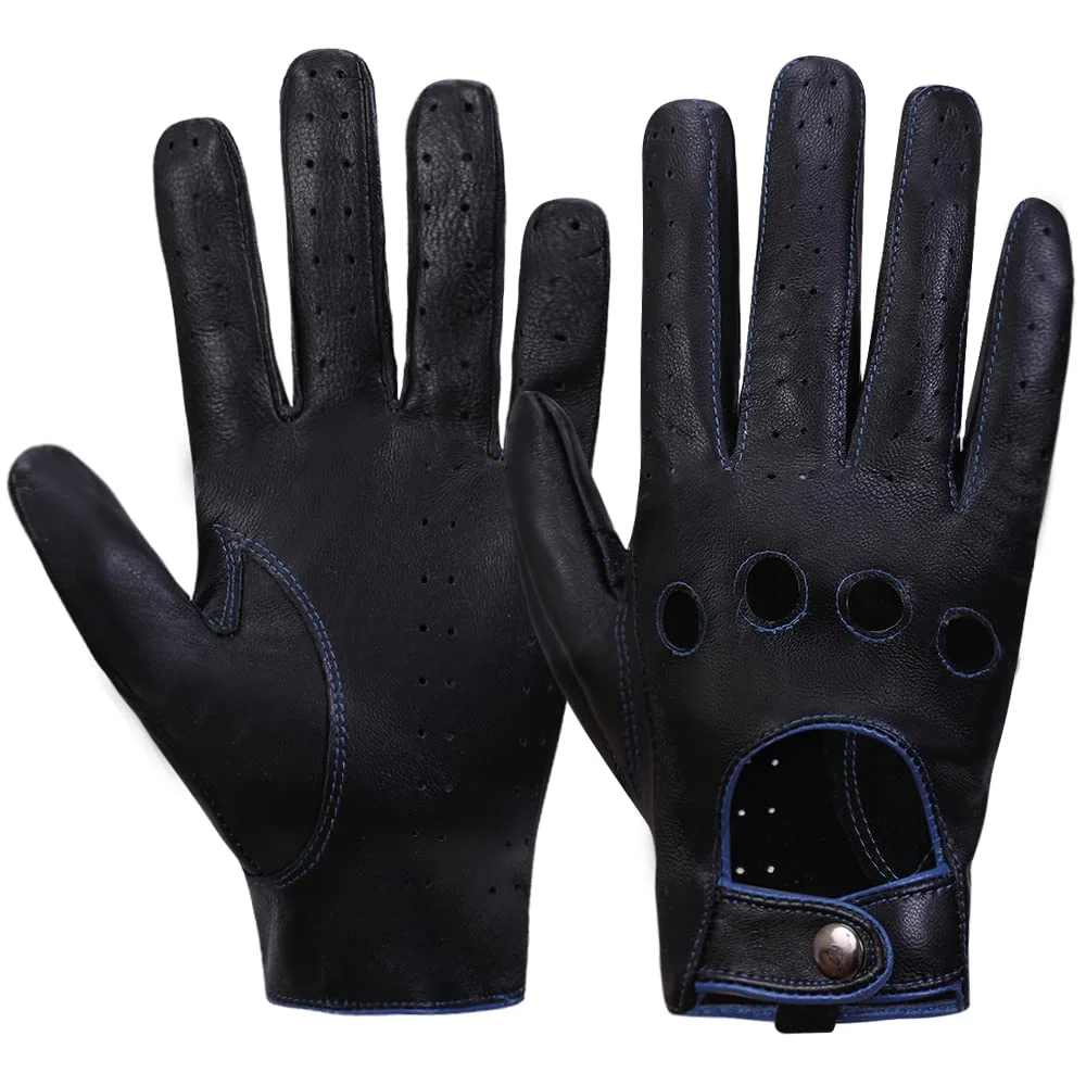 MGGMOKAY Herren Leder Autohandschuhe Touchscreen Lederhandschuhe Ungefüttert