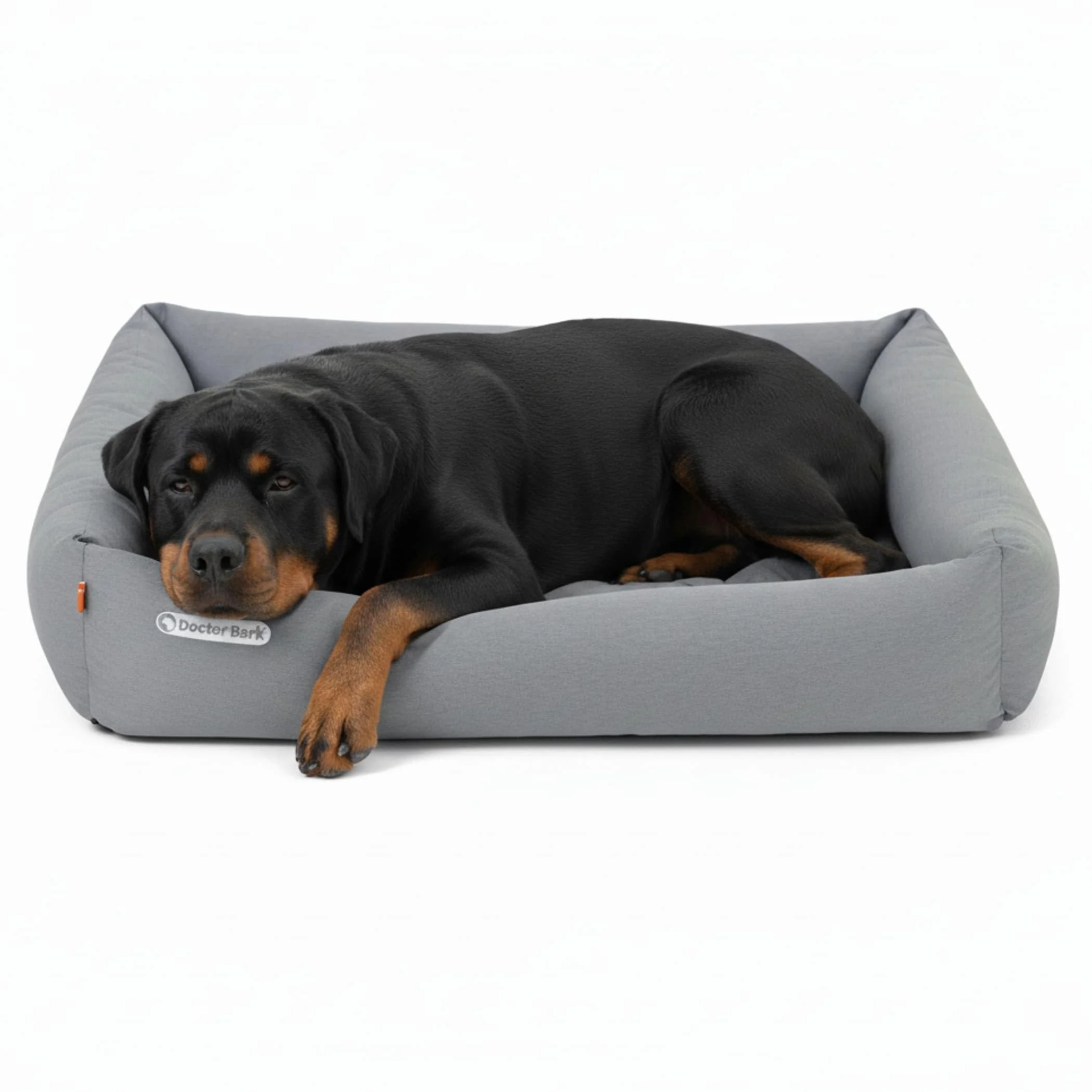 Doctor Bark Hundebett Orthopädisch - Waschbar bis 95°C, Geruchsfrei & Hygienisch - Kuscheliger Hundekorb Grosse Hunde mit Hundematratze (XXL - 110x100 cm, Hellgrau)