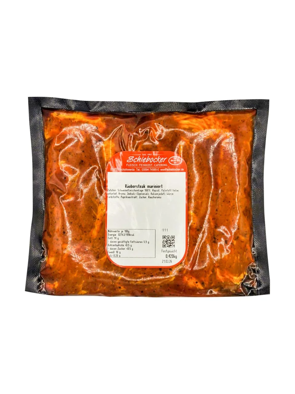 Räubersteak | Steak Fleisch | Mariniertes Grillfleisch | Frisches Steakfleisch für Grill und Pfanne