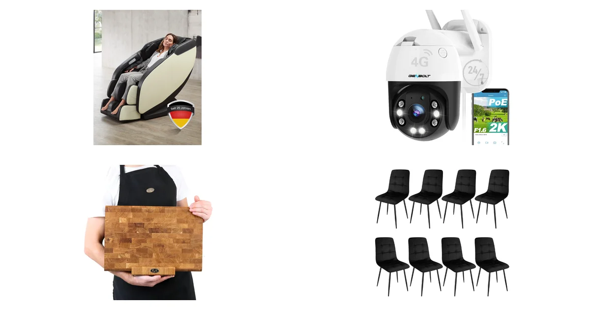 Top-Produkte bei Blitzangeboten: Welcon Prestige II Sessel und Genbolt Kamera am