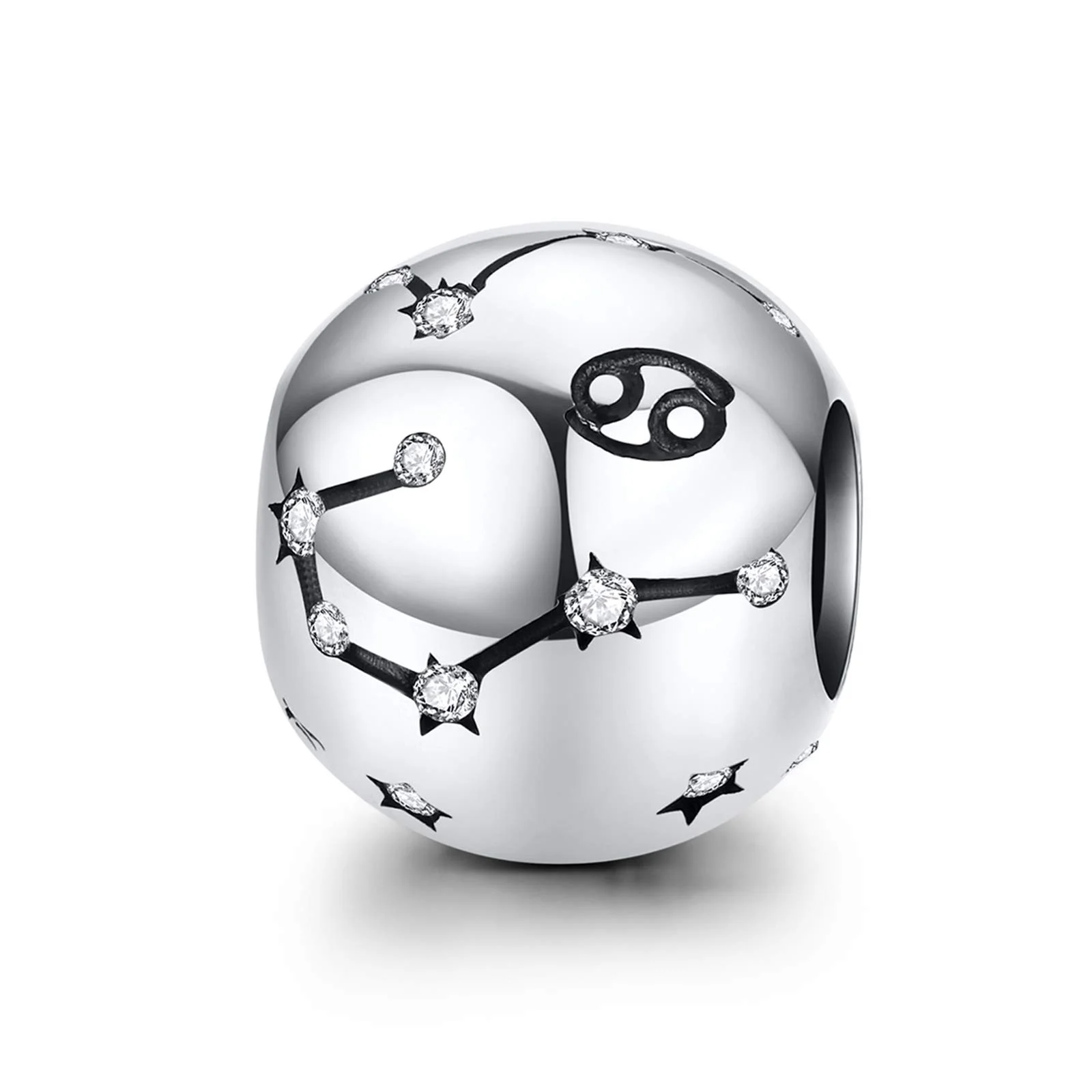 LaMenars Damen 925 Sterling Silber Charms und Perlen mit 12 Sternbildern, kompatibel mit Pandora & europäischem Armband Halskette