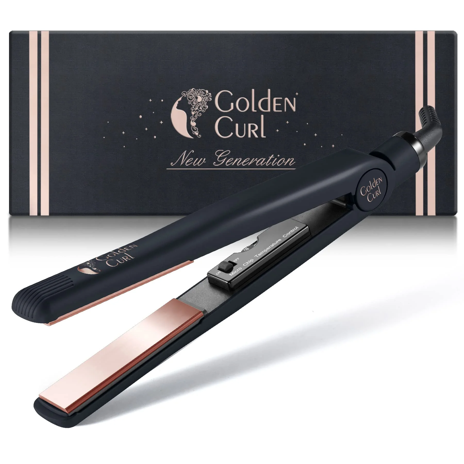 Glätteisen Locken und Glätten Haarglätter - 5 Jahre Sorgenfreiheit - Haar Styling Hair Straightener Glätteisen und lockenstab 2 in 1 zum Glätten und Locken machen (Rose Gold)