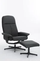 Relaxsessel mit Hocker HWP58-SCH schwarz