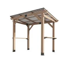 Grill-Pavillon, aus Zedernholz und Stahl, ca. 263 x 187 x 225 cm in naturholz
