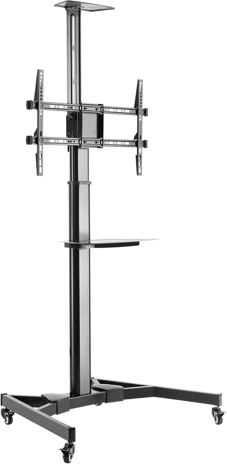 RICOO TV Ständer Rollbar für 40-85 Zoll Fahrbarer Fernsehständer mit Rollen Höhenverstellbar Stand Fernseher Standfuss FS0364 Fernseh Wagen Bodenständer bis 50 Kg max. VESA 600x400 mm Drehbar Neigbar