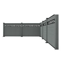 WPC-Sichtschutzzaun Valla - mit Design 5x Element + 6x Pfosten - Grau