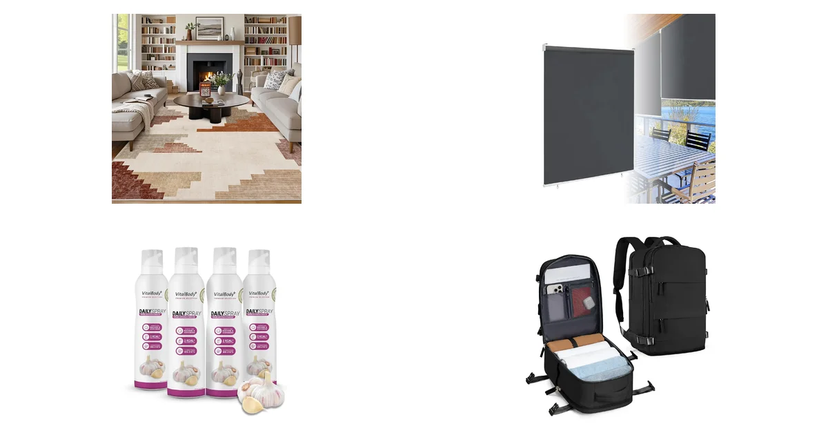 Chicnix Teppich Wohnzimmer 200x300 und ACXIN Außenrollo Senkrechtmarkise Blitzangebote
