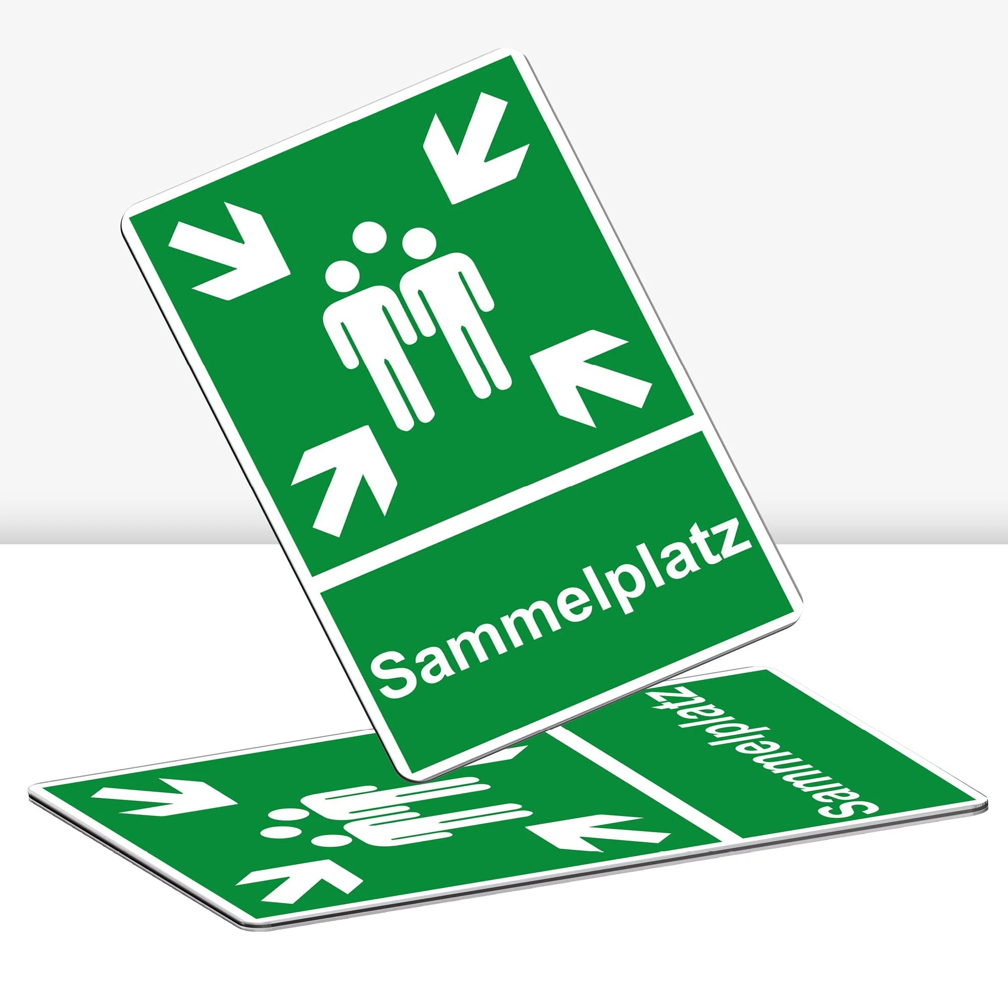 STROBO 2 Stück XXL Sammelplatz Hinweisschild | Stabile 3mm Aluminiumverbundplatte als 40x30cm Schild mit UV-Schutz für den Außenbereich