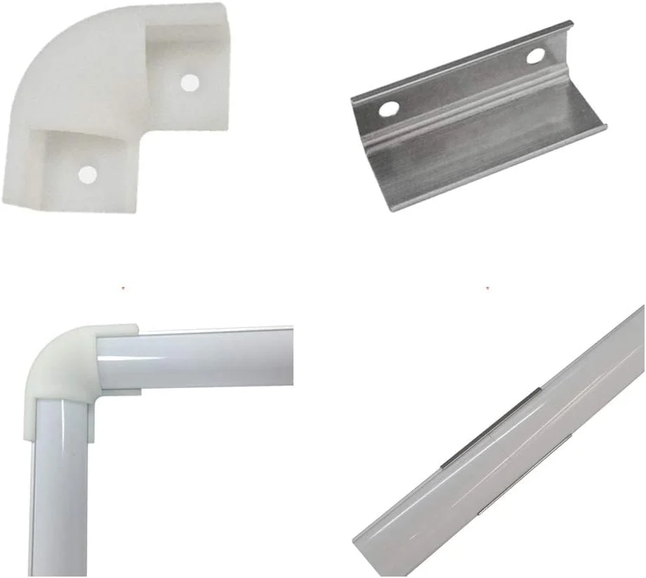 Efishine V-förmige Aluminiumprofil-Sets, einschließlich 6 Stück Eckverbinder, 15 Stück Verlängerungsverbinder, 45 Stück kurze und lange Schrauben sowie Dübel.