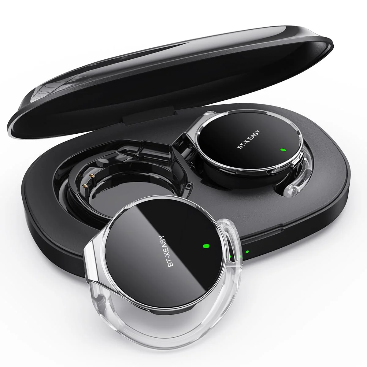 Micool On Ear Kopfhörer Bluetooth 5.4, Open Ear Kopfhörer Kabellos Geräuschunterdrückung, Wassertropfenförmiges Clip On Sport Headset-Bluetooth mit 4 Mikrofon, Comfort Fit Ohrhaken Ohrhörer