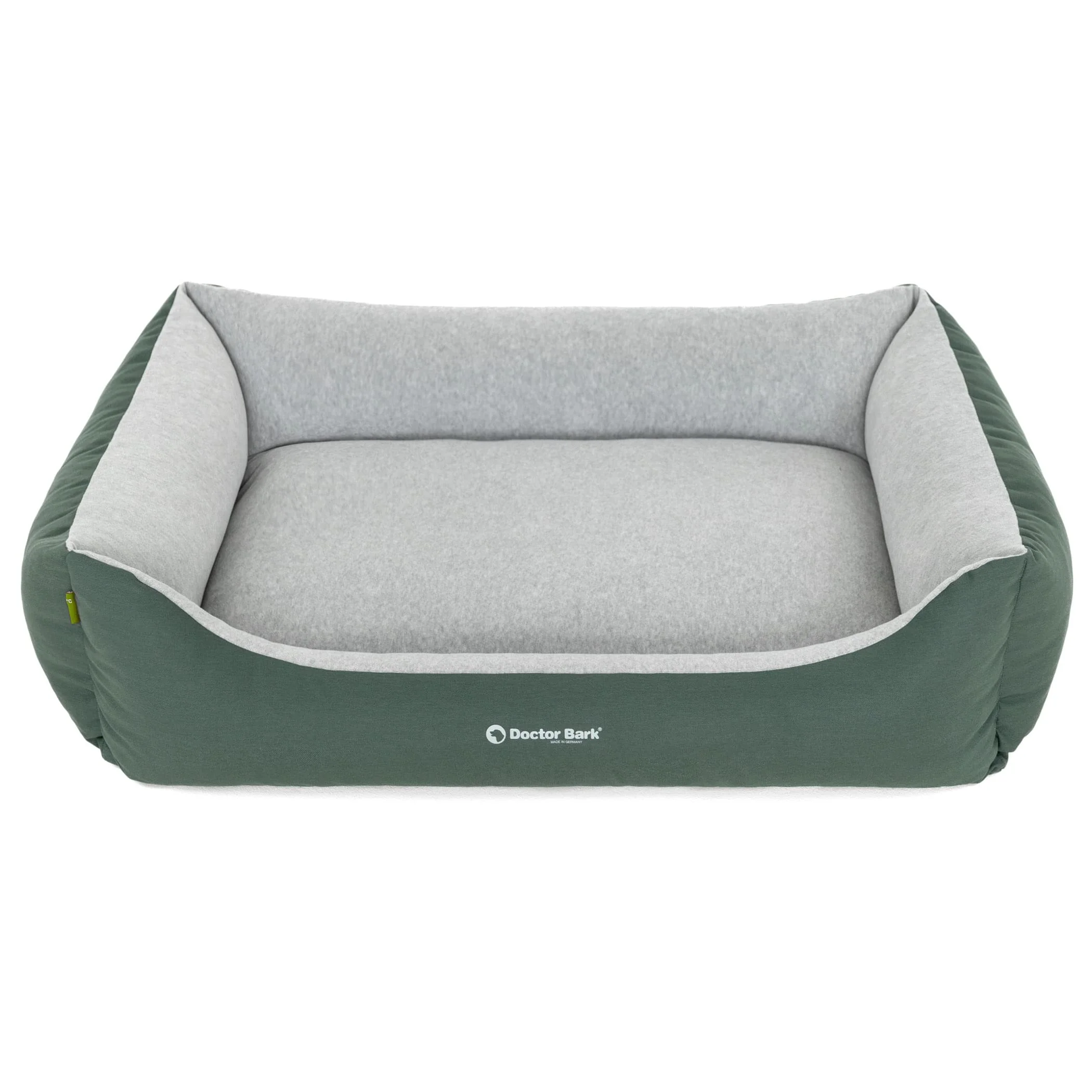 Doctor Bark Hundebett Mittelgroße Hunde - Hundekörbchen Flauschig und Weich - Waschbar, Strapazierfähig, Kuschelig - Made in Germany - GreenLabel (L - 97x75 cm, Grün)