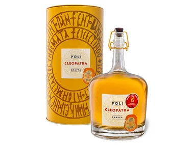 Grappa Cleopatra Moscato Oro mit Geschenkbox 40% Vol