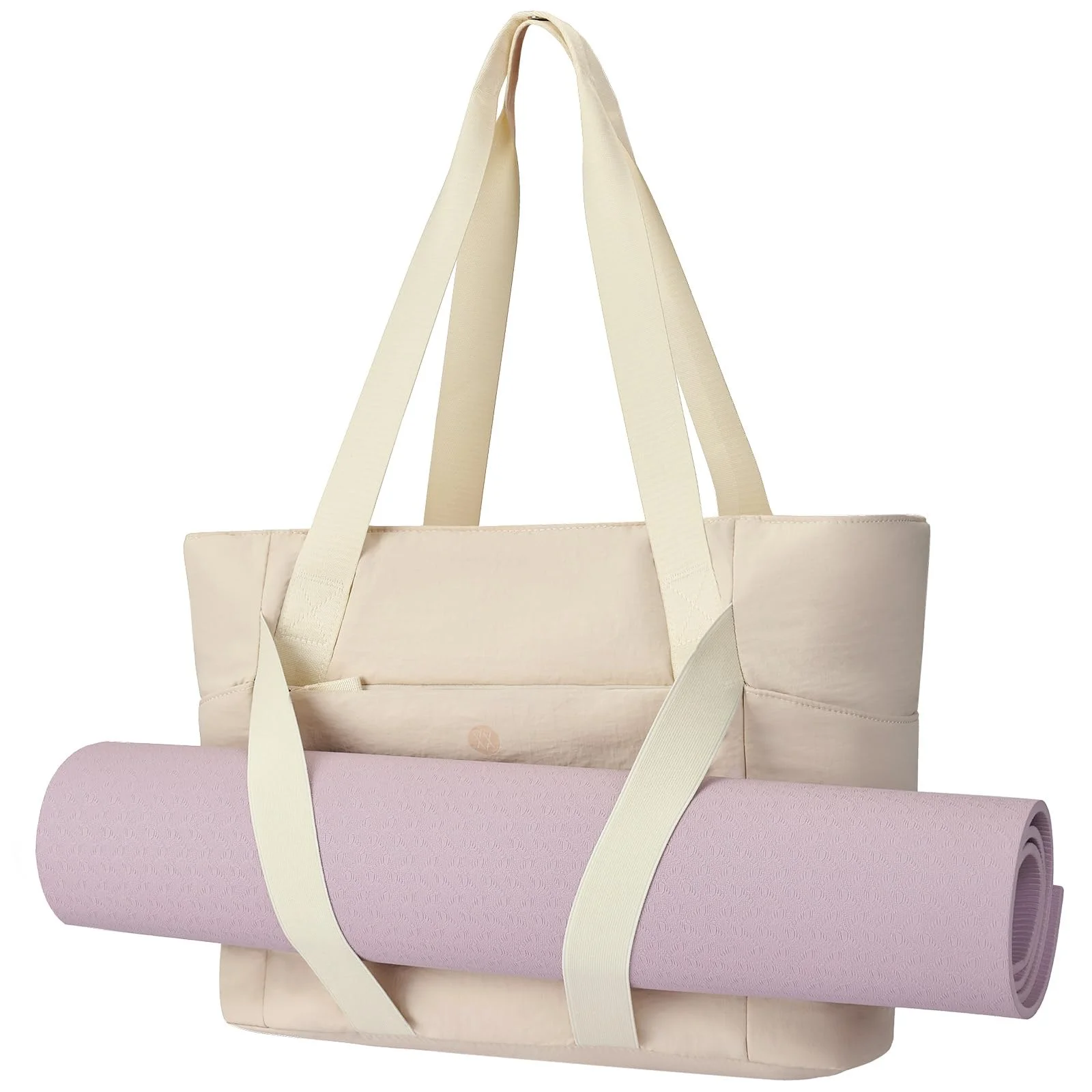 Axcone Tragetasche für Damen mit Reißverschluss,Gesteppte Tragetasche,Sporttasche mit Yogamatten-Gurten für Reisen und Sport