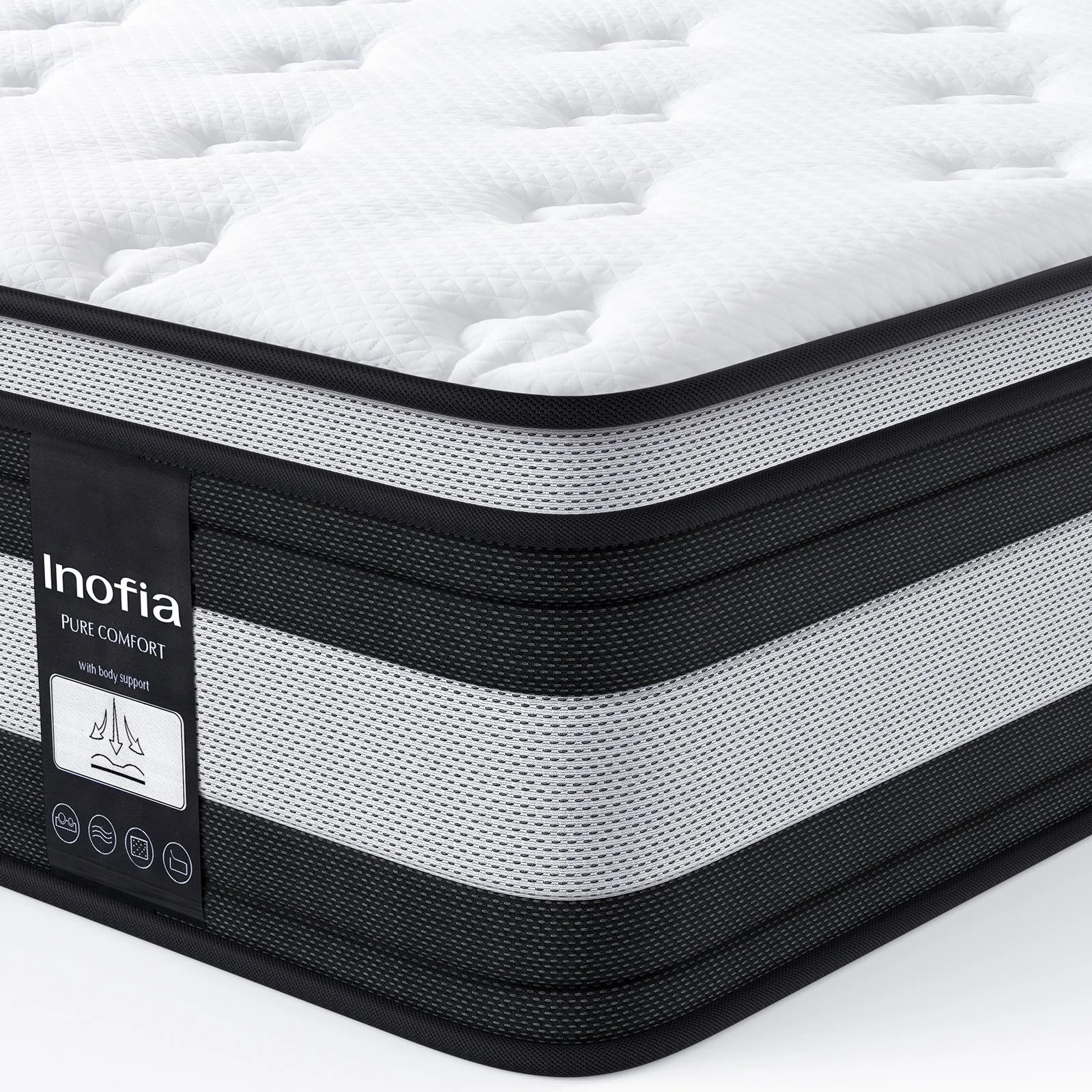 Inofia Matratze H3/H4 140×200 28cm-7-Zonen Federkernmatratze,KühlNest Taschenfederkernmatratze,Öko-Tex Zertifizierter Tonnentaschenfederkernmatratze-100 Nächte Probeschlafen