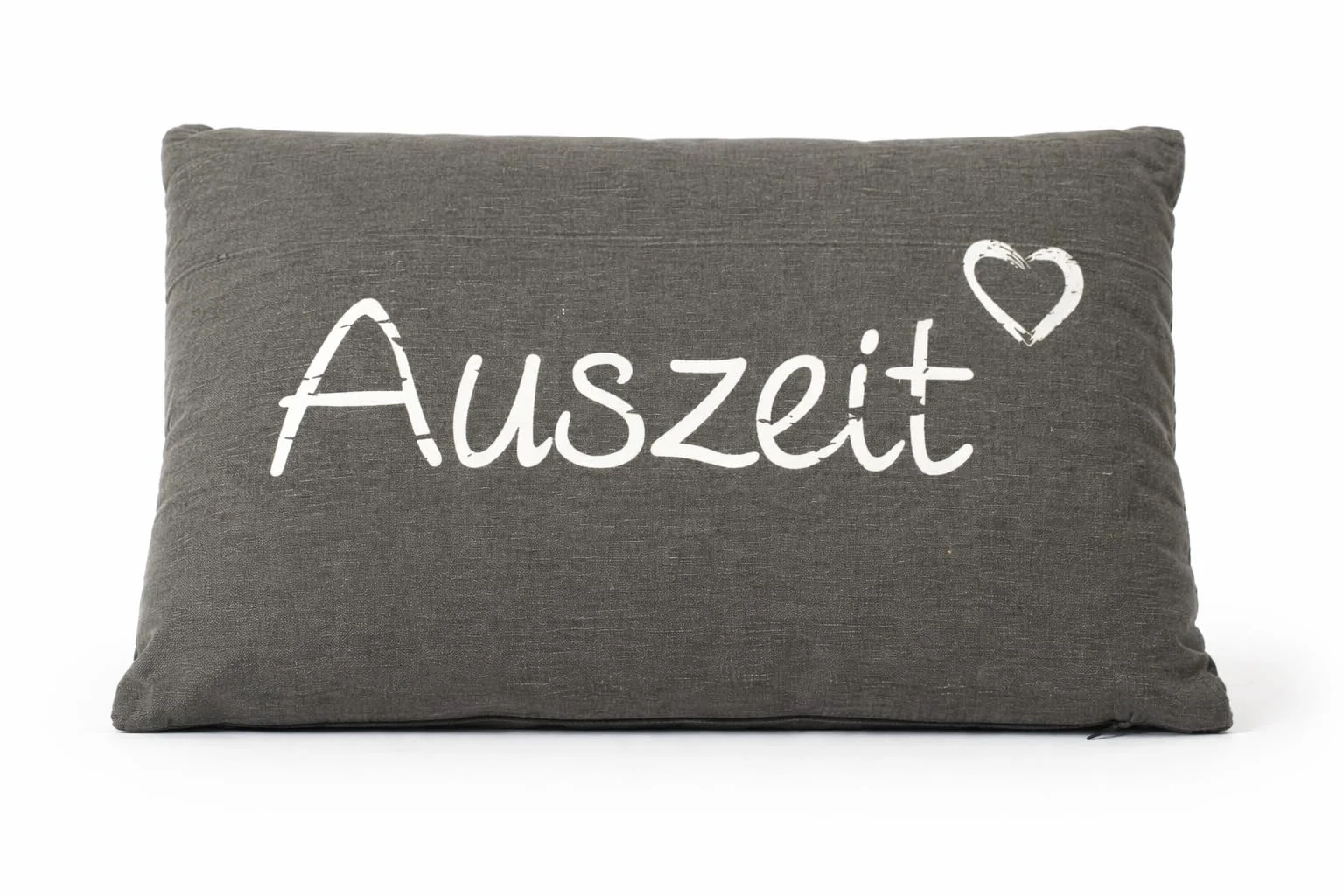 KAMACA AUSZEIT Kissen 30 cm x 50 cm Flauschig gefülltes Kissen mit Reißverschluss Bezug aus 100% Baumwolle EIN Hingucker und wertiges Geschenk (AUSZEIT GRAU)