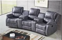Home-Cinema 3-Sitzer mit Getränkehalter & Ablagefach, ca. 310 x 100 x 101 cm - Grau