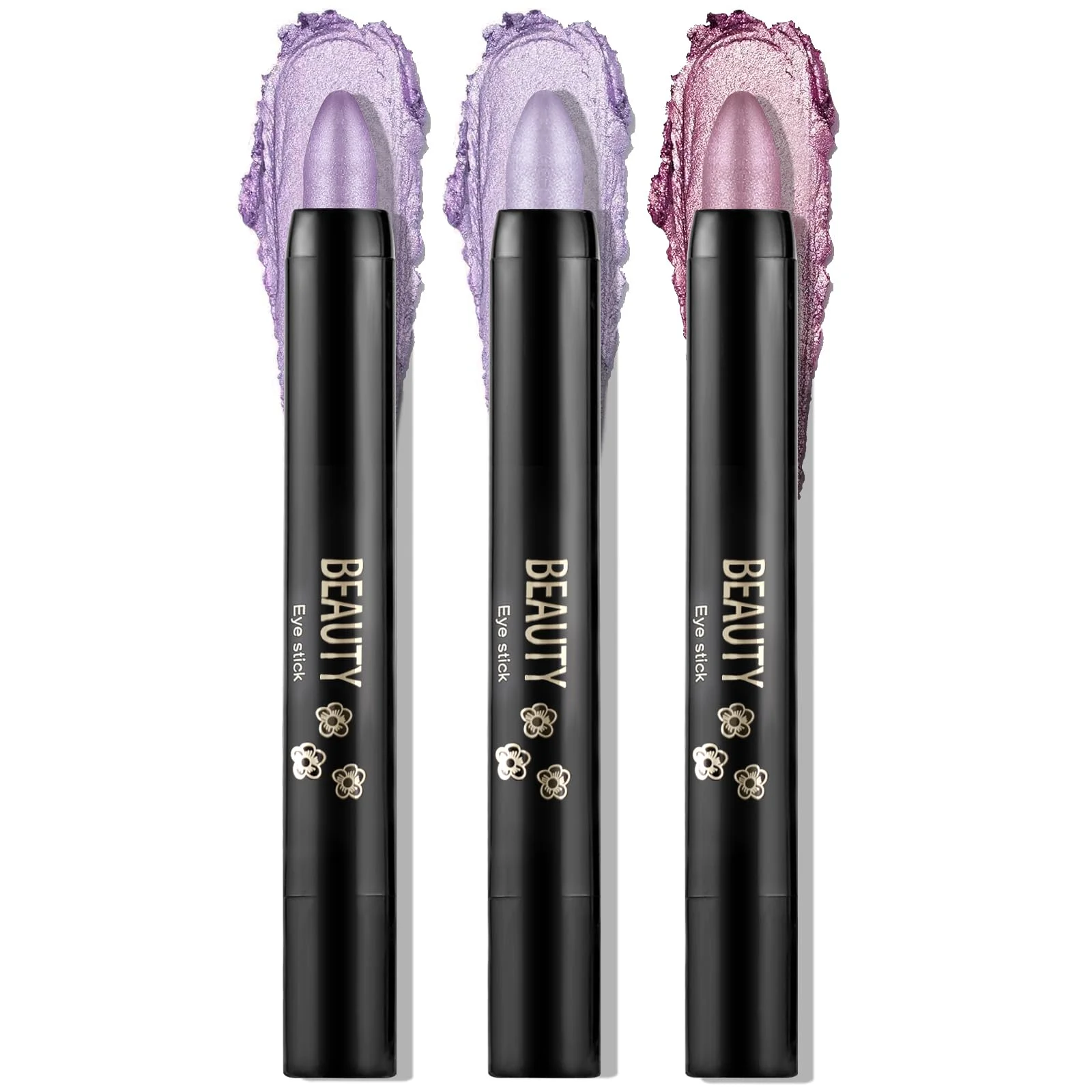 Boobeen 3PCS Lidschattenstift Creme Crayon Wasserdicht Lidschatten Aufheller Stick Schimmer Augenmake-up Stift erstellen Glitter Augen Make-up, einfach zu bedienen