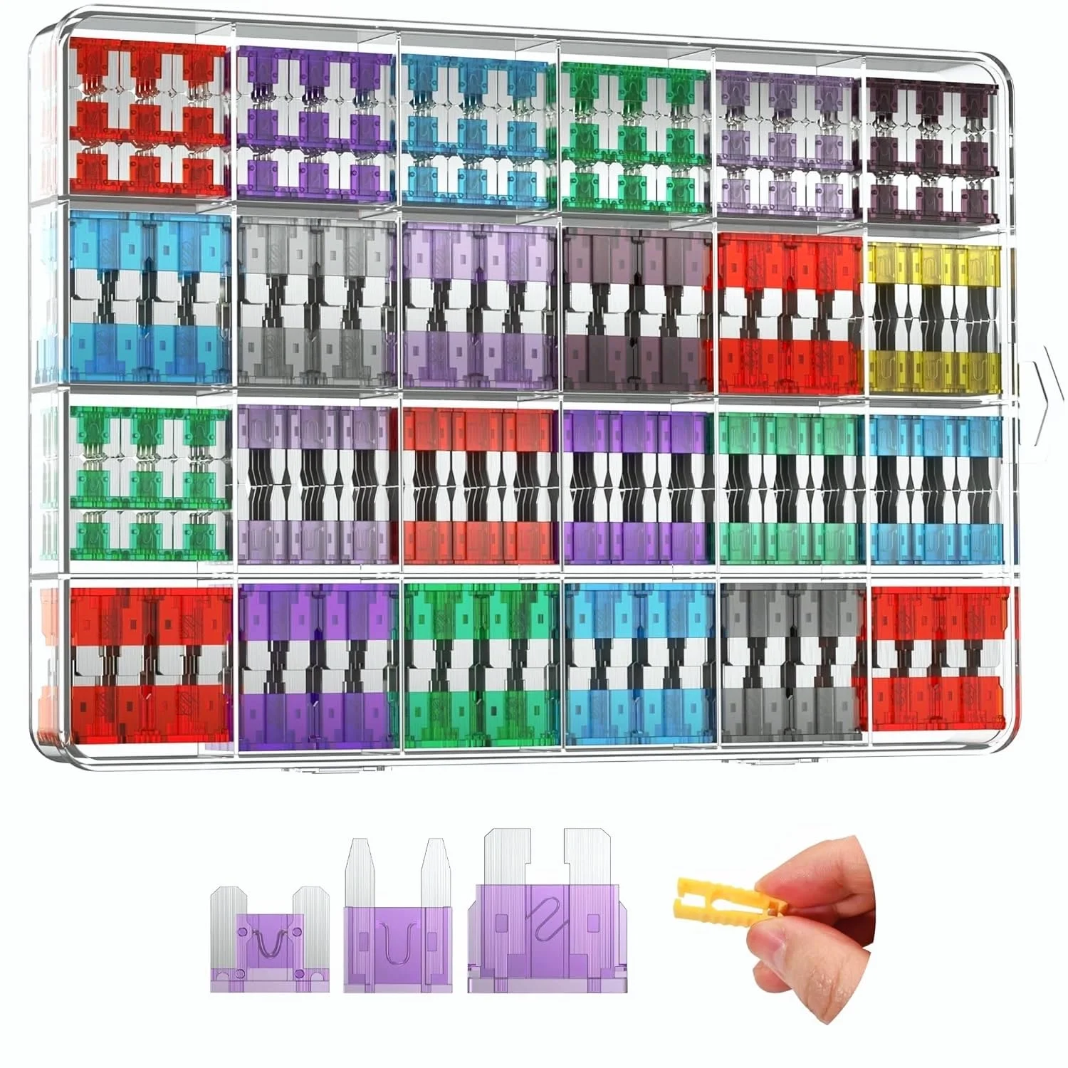 GIZGA 330PCS Kfz Sicherungen Autosicherungen Set Standard, Mini, Micro Flachsicherungen (2A/3A/5A/7.5A/10A/15A/20A/25A/30A/35A/40A) mit 1 Sicherungszieher für PKW Motorrad LKW Wohnmobile Boot