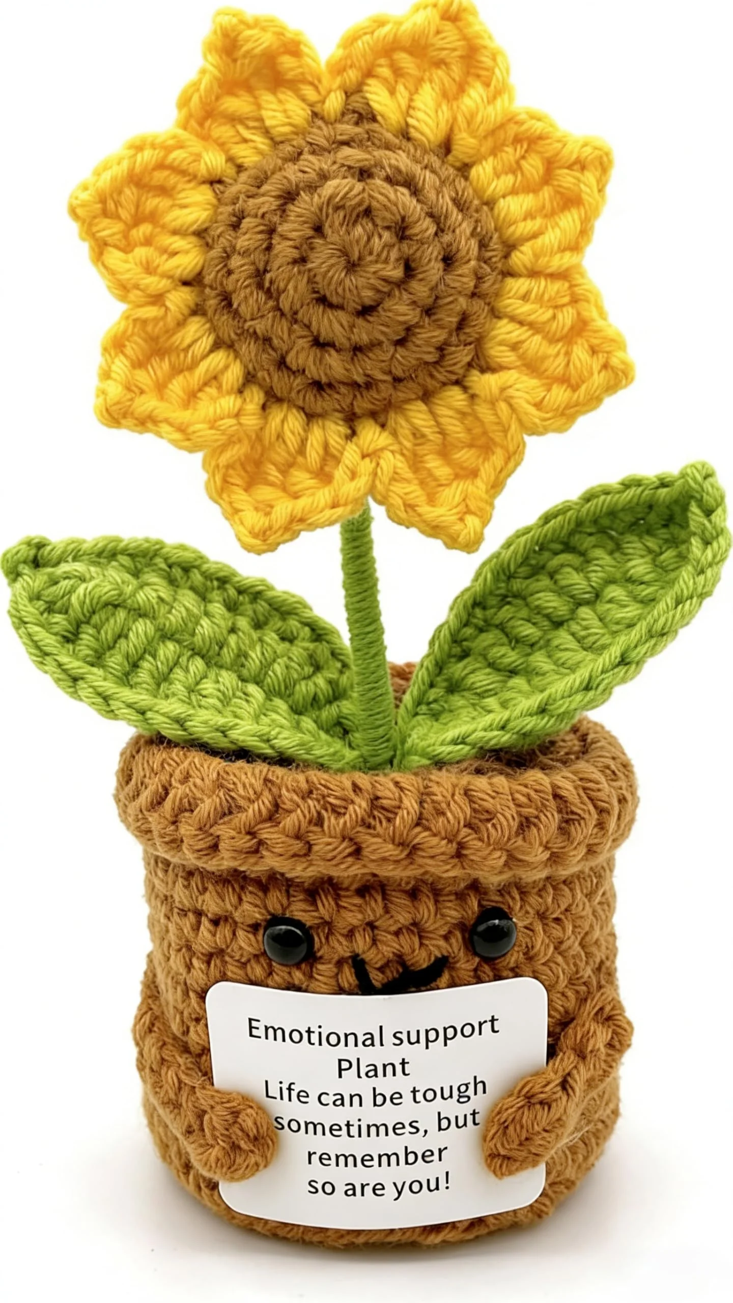 MLZTINGR Pocket Hug Positive Sonnenblume Kreative Wolle Sonnenblume Mut Geschenk Schnelle Genesung Glücksbringer