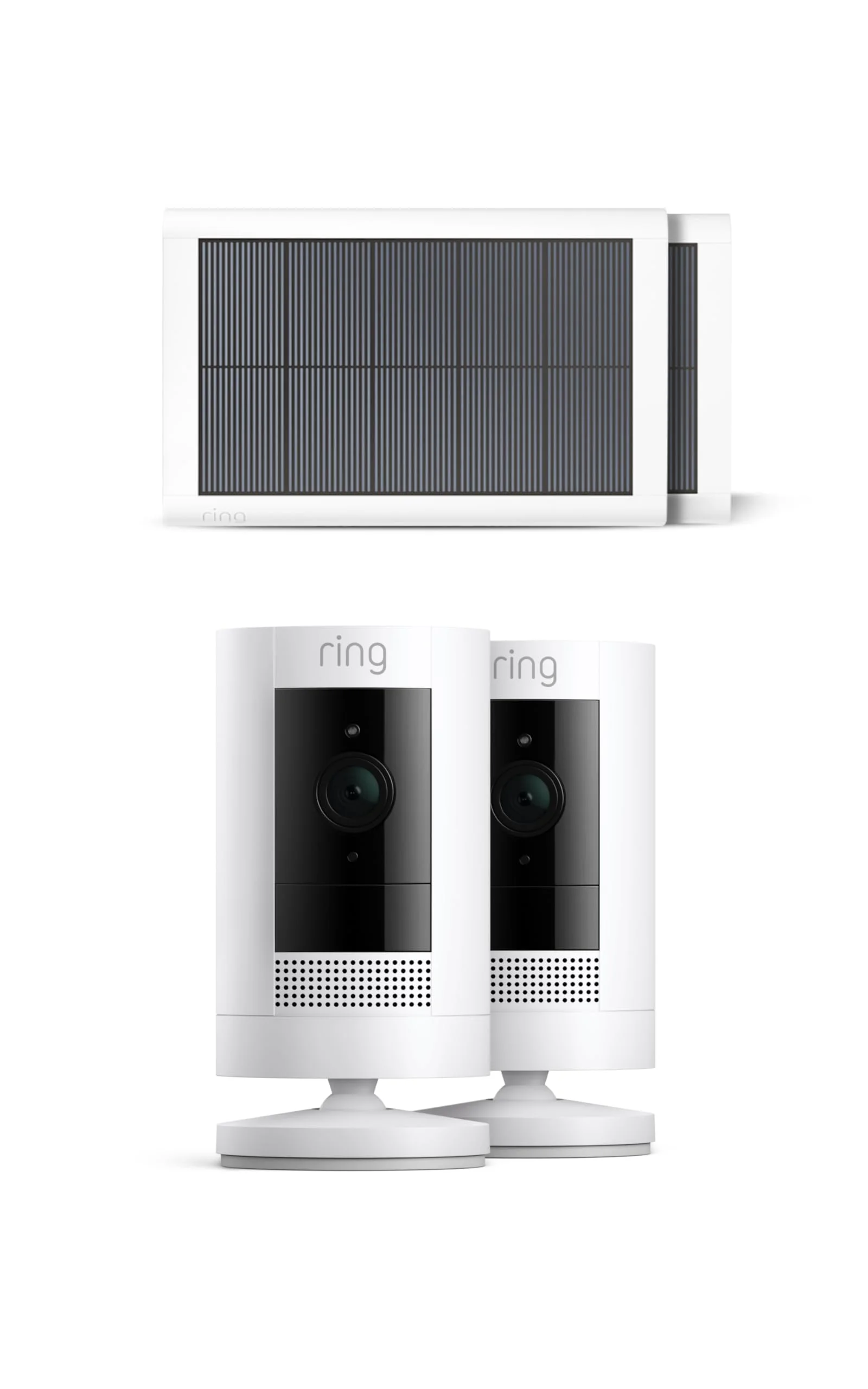 Ring Außenkamera Solar (Stick Up Cam) | Überwachungskamera aussen mit Solarpanel, 1080p-HD-Video, WLAN, witterungsbeständig, geeignet für Haus & Grundstück | 2 Kameras
