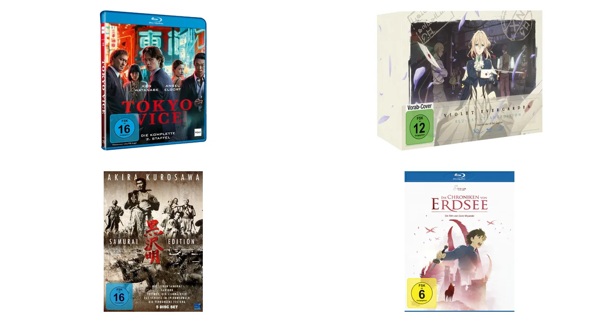 Neue Bücher & Medien Deals am 13.05.2026: Tokyo Vice Staffel 2 & Violet Evergarden Blu-ray