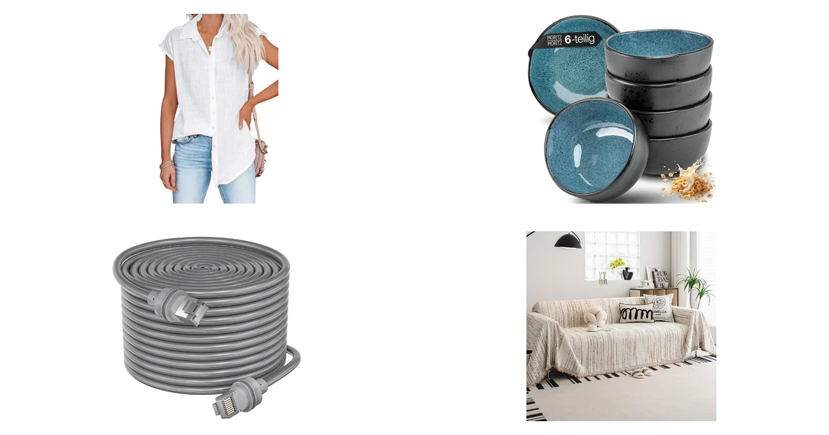 Blitzangebote am 13.05.2026: Bluse Damen Sommer Leinen und Müslischalen-Set von Moritz &