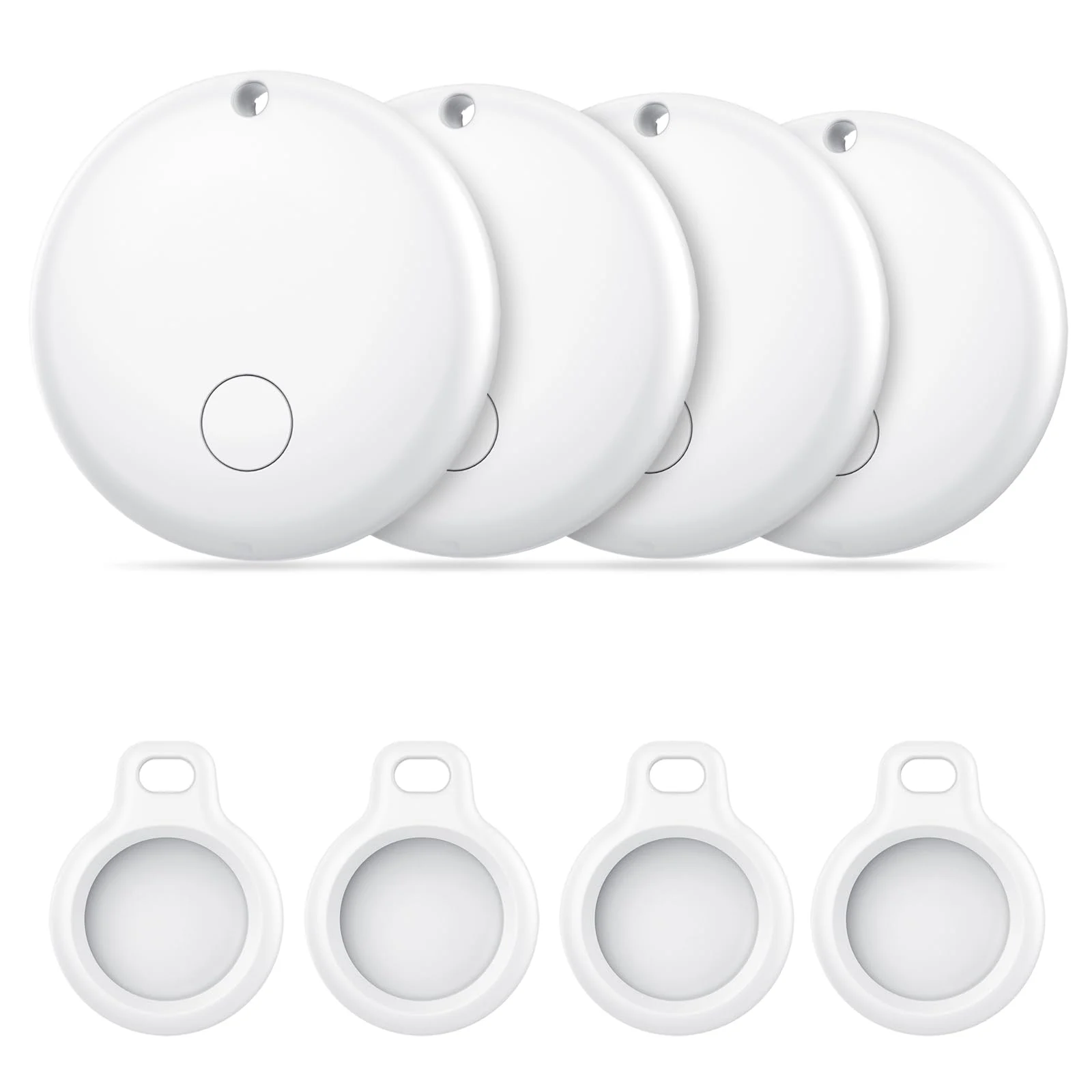 Tracker Tag Android Smart Tag, Schlüsselfinder KeyFinder kompatibel mit Google Mein Gerät Finden APP (Android NUR), Bluetooth Key Finder für Gepäck/Taschen/Koffer/Brieftasche (4Pack Weiß)