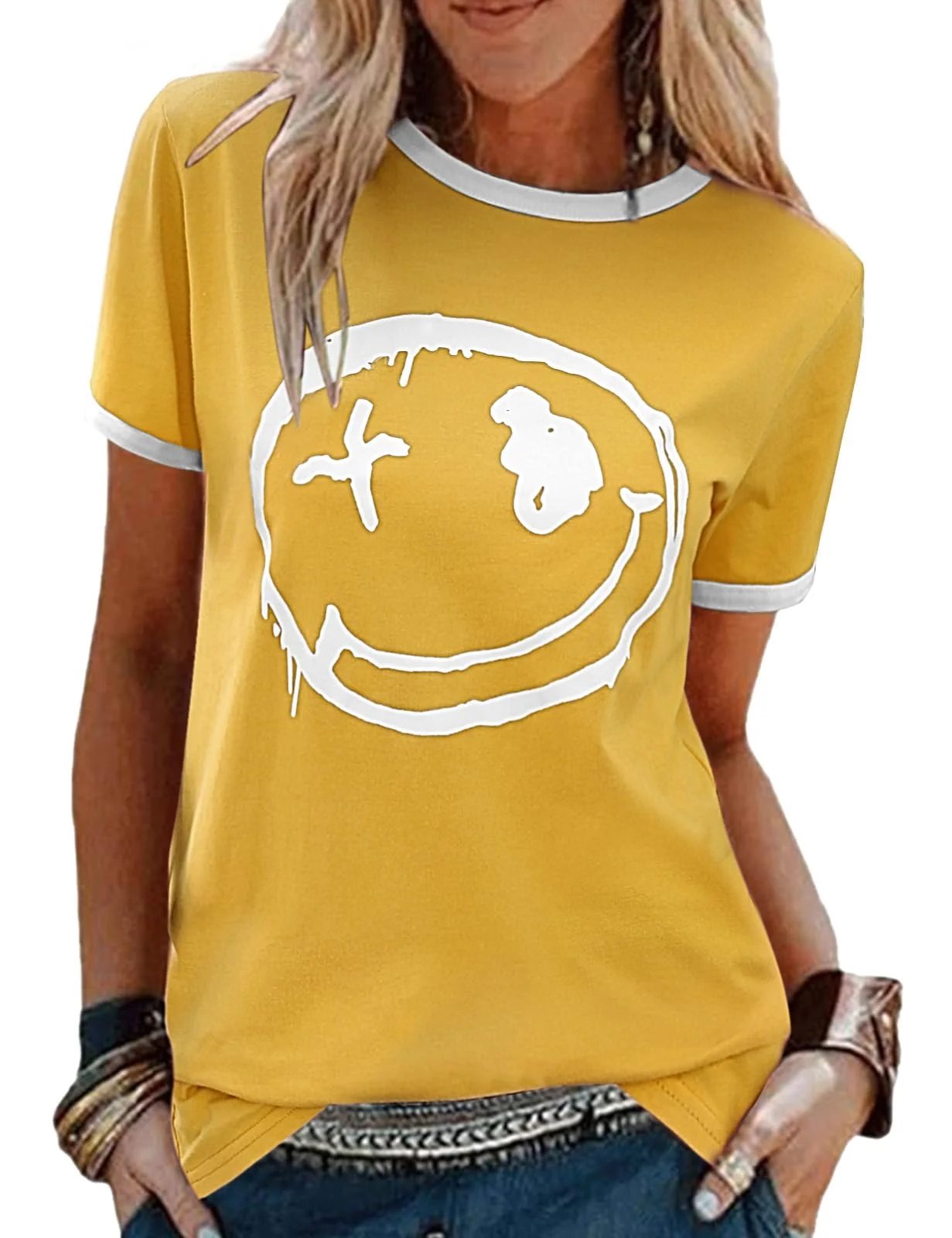 heekpek Damen Tshirt Oversize T Shirt Baumwolle Kurzarm Longshirt Sommer Oberteile Graphic Tee Lang Bluse Tunika Tops für Teenager Mädchen Locker Basic T-Shirt