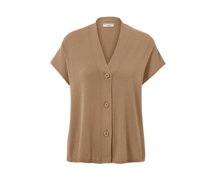 Kurzärmliger Cardigan, beige