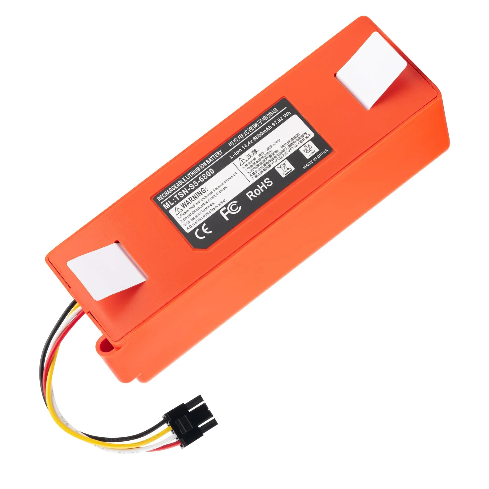TUEESN 14,4 V 6800 mAh Ersatzakku für Roborock S4, S5, S50, S6, S7, S7 Max