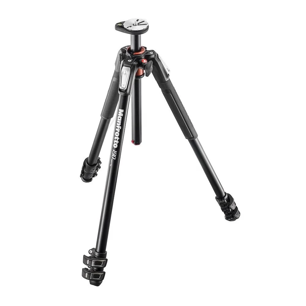 Manfrotto MT190XPRO3 Aluminium-Fotostativ mit 90° Mittelsäule – 3-teiliges Kamerastativ für DSLR & spiegellose Kameras, Schwarz/Anthrazit
