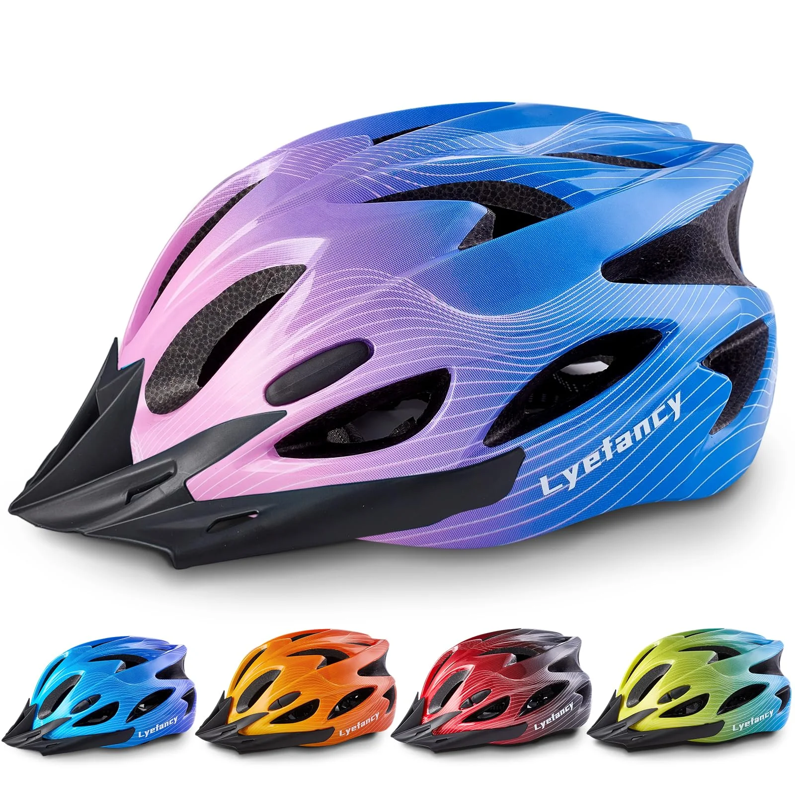 Lyefancy Kinder-Fahrradhelm, Kinderhelm für 3–11 Jahre, Jungen, Mädchen, verstellbarer Helm für Fahrrad, Roller, Skaten, Radfahren, mit Visier